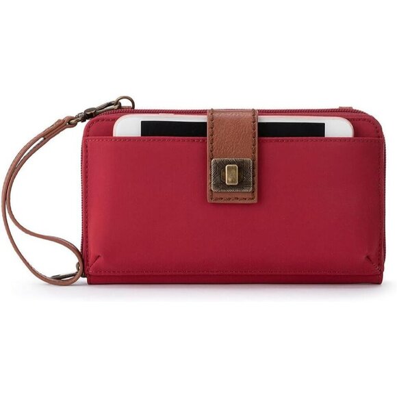 Esperato Large Nylon Crossbody Crimson Men’s Smartphone Bag - Picture 1 of 2